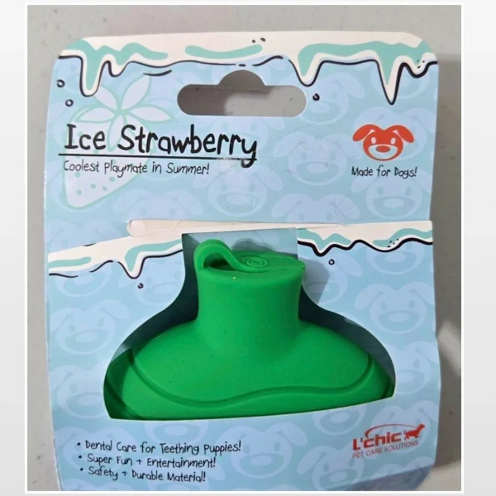 New L’chic Pet Dog Toy Ice Cooling Strawberry Puppies Chew Animal NWT